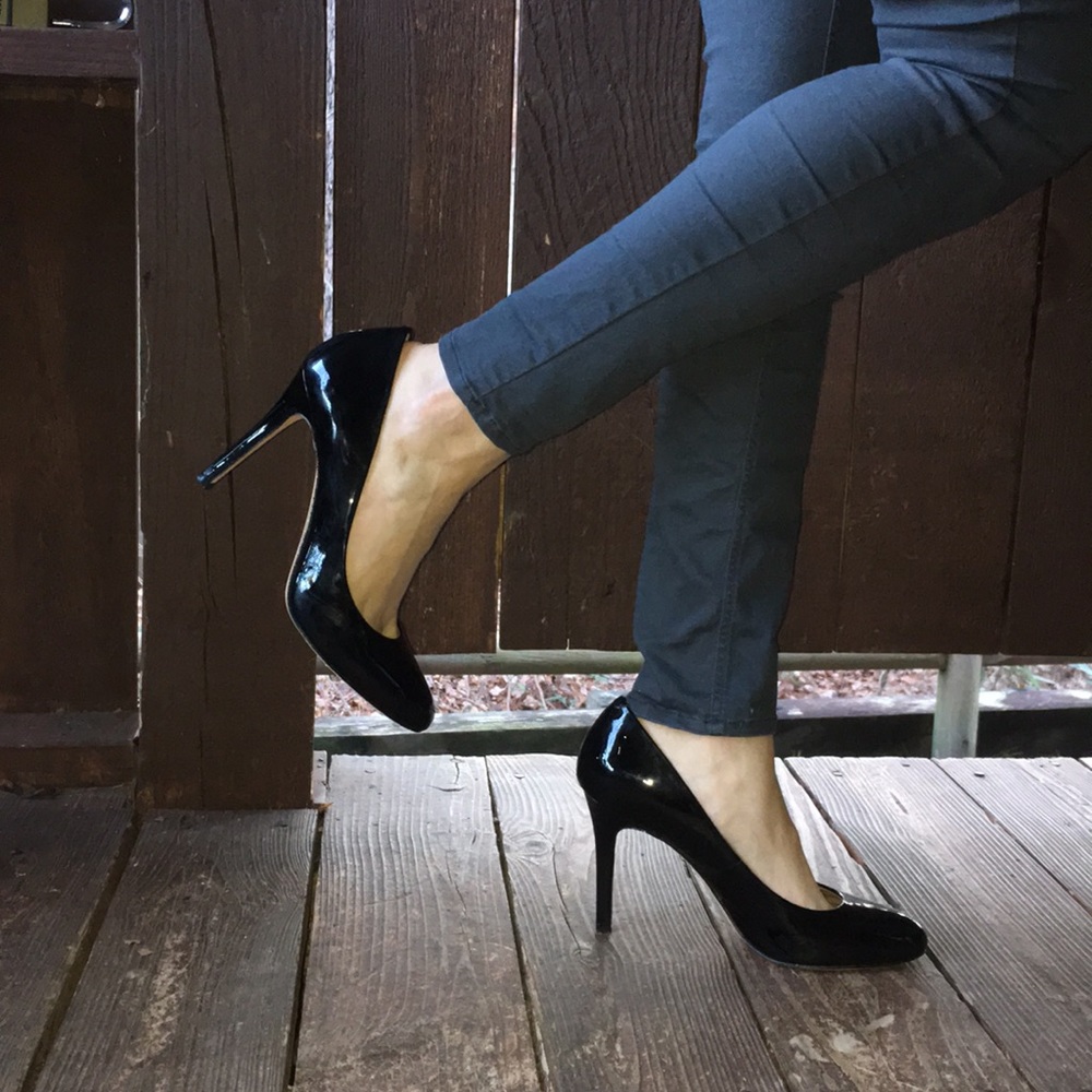 Saks Fifth Avenue Black Patent Leather 3.5” Heels